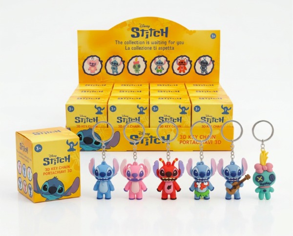STITCH Portachiavi 3D 6cm In Blind Box (x cm) In espo da pz 6ass..x…x